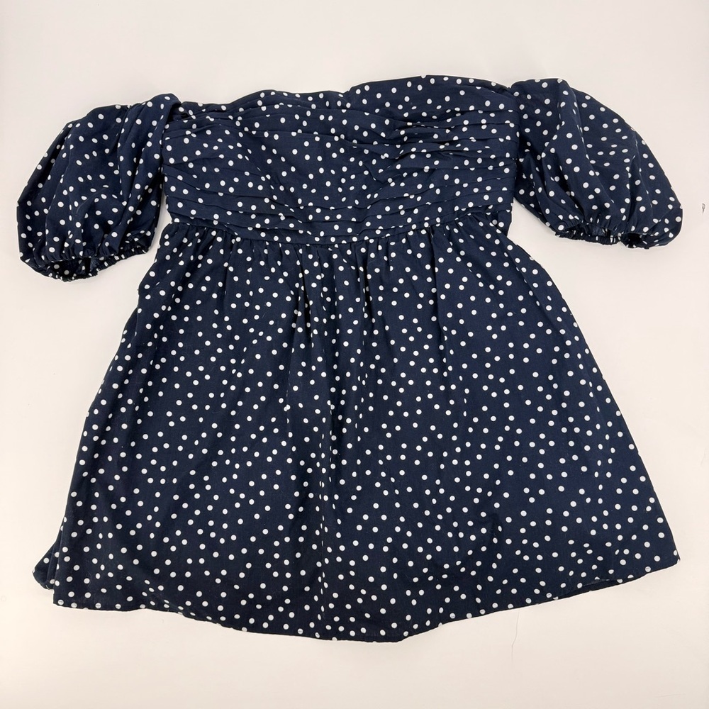 Abercrombie & Fitch Off Shoulder Polka Dot Mini Skort Dress XL Retro Summer